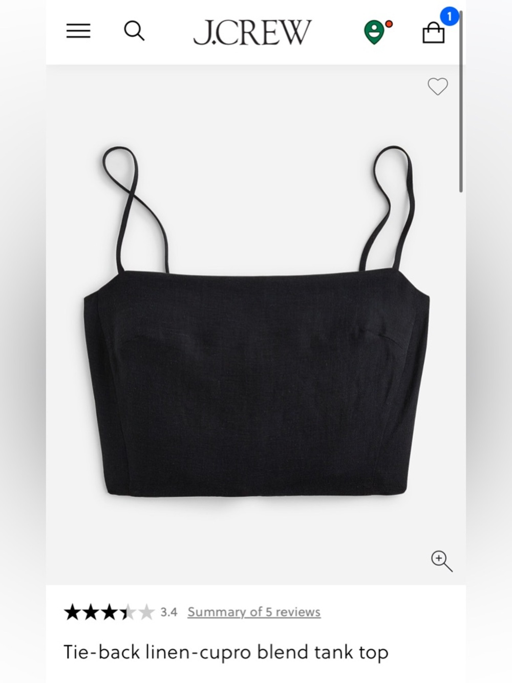 J. Crew Tie Back Linen Top